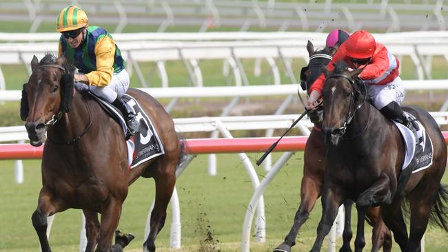 Jockey Glyn Schofield was full of praise for trainer Joe Pride after Ball Of Muscle’s tough win. Picture: AAP