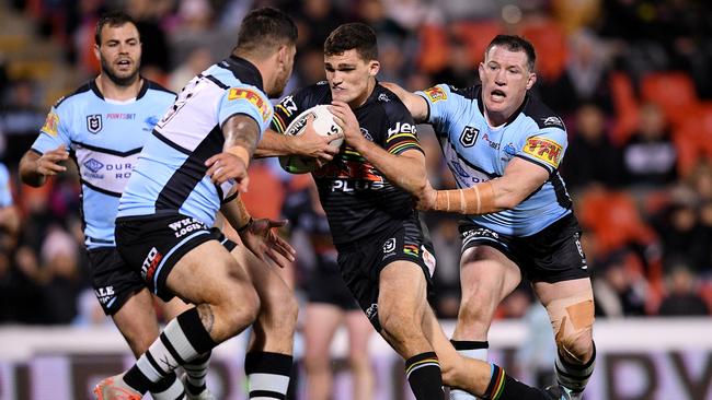 Nathan Cleary was outstanding for the Panthers. Picture: Dan Himbrechts