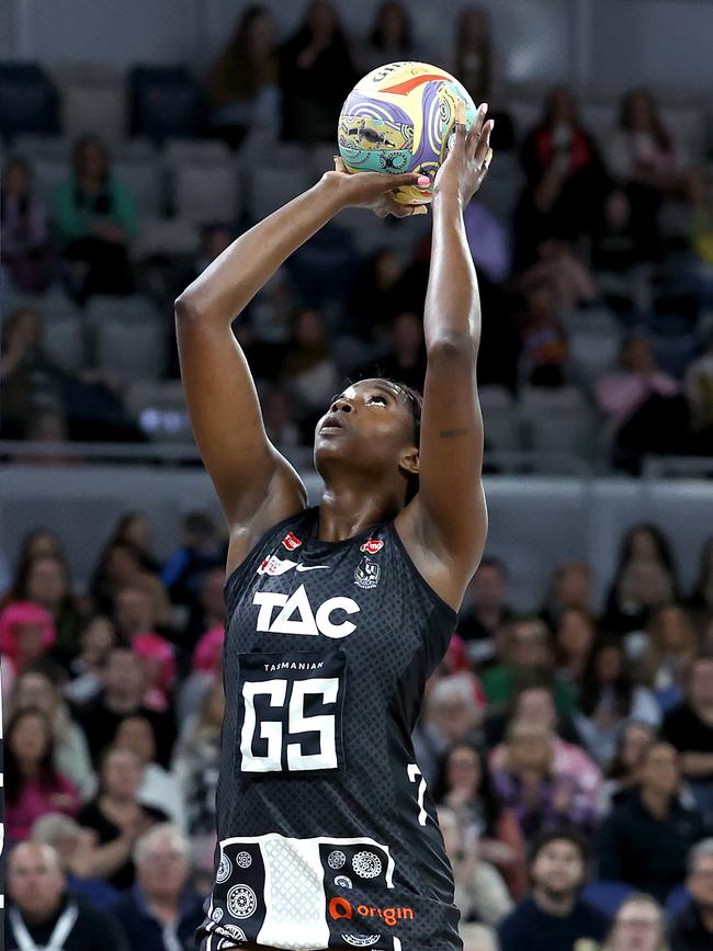 The Magpies, led by Shimona Nelson, were flawless in attack. Picture: Kelly Defina/Getty Images