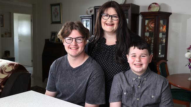 Carolynne and her sons Samuel and Joshua. Picture: Ovarian Cancer Australia