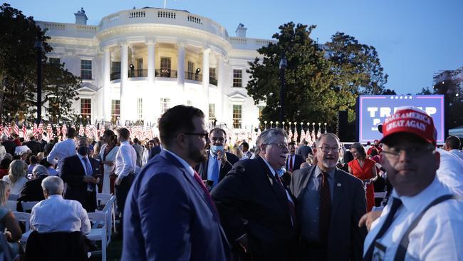 Crowds gather on the South Lawn of the White House. Picture: Getty Images.