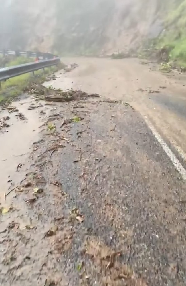 Landslides along the range towards Eungella in the Pioneer Valley.