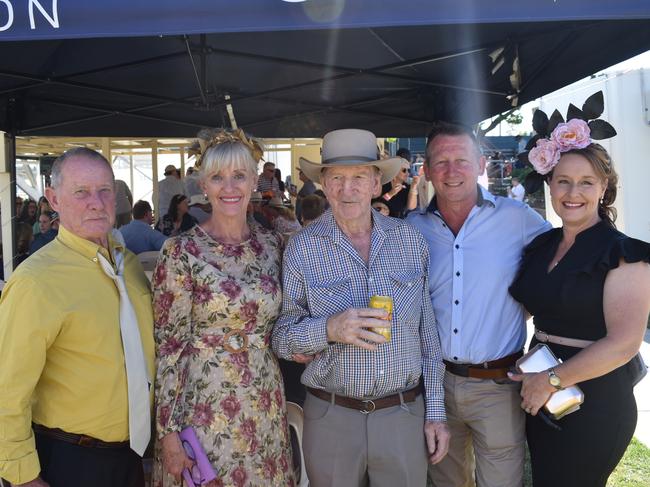 Peter and Robynne Yarwood, with Les, Denis and Lara Clarke (Photo: Michael Hudson/ Warwick Daily News)