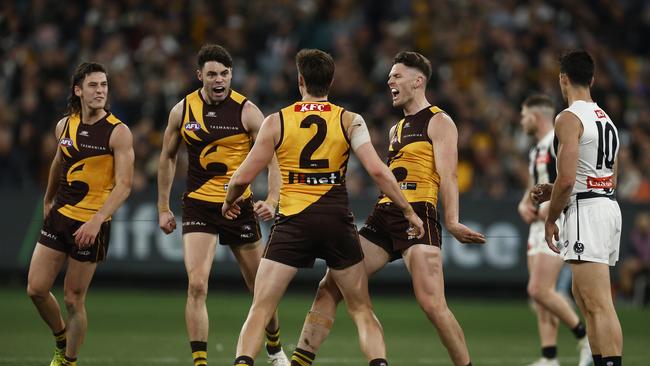 The goals flowed all afternoon in a sensational performance from Hawthorn. (Photo by Daniel Pockett/Getty Images)