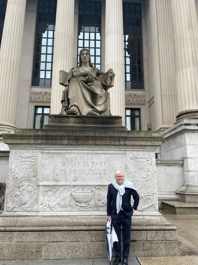 Kevin Rudd outside the National Archives in Washington DC. Picture: Twitter