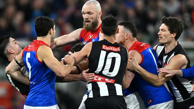 Melbourne players targeted Maynard after the bump. Picture: Getty Images