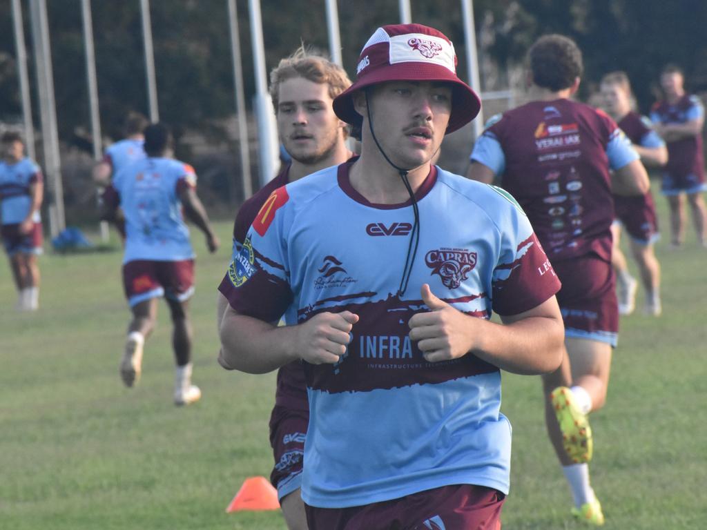 CQ Capras under-19 squad at a pre-season training session at Kettle Park, Rockhampton, on December 18, 2024.