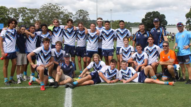 TITANIC EFFORT: The Northern Rivers Titans U16s and U18s played well but were defeated by the Central Coast Roosters in a pre-game at Oakes Oval, Lismore ahead of the match between the Gold Coast Titans and New Zealand Warriors. Photo: Alison Paterson