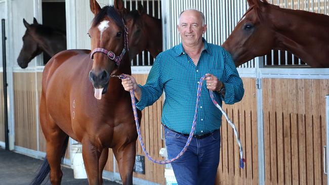 Melissa Leitch spent seven years working with leading Eagle Farm trainer Robert Heathcote (pictured). Photo: Darren England.