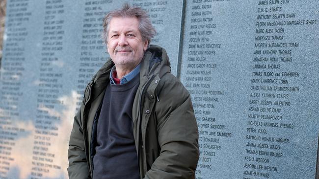 Craig Scott visits the Lockerbie Garden of Remembrance on January 10 to remember former neighbour Mary Lancaster. Picture: Jacquelin Magnay