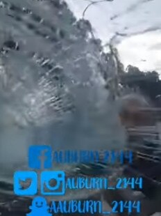 Footage shows the severe damage caused to the car. Picture: Facebook/Auburn 2144