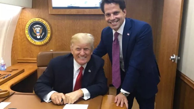 Anthony Scaramucci with Donald Trump during his short period as White House communications director. Picture: Twitter