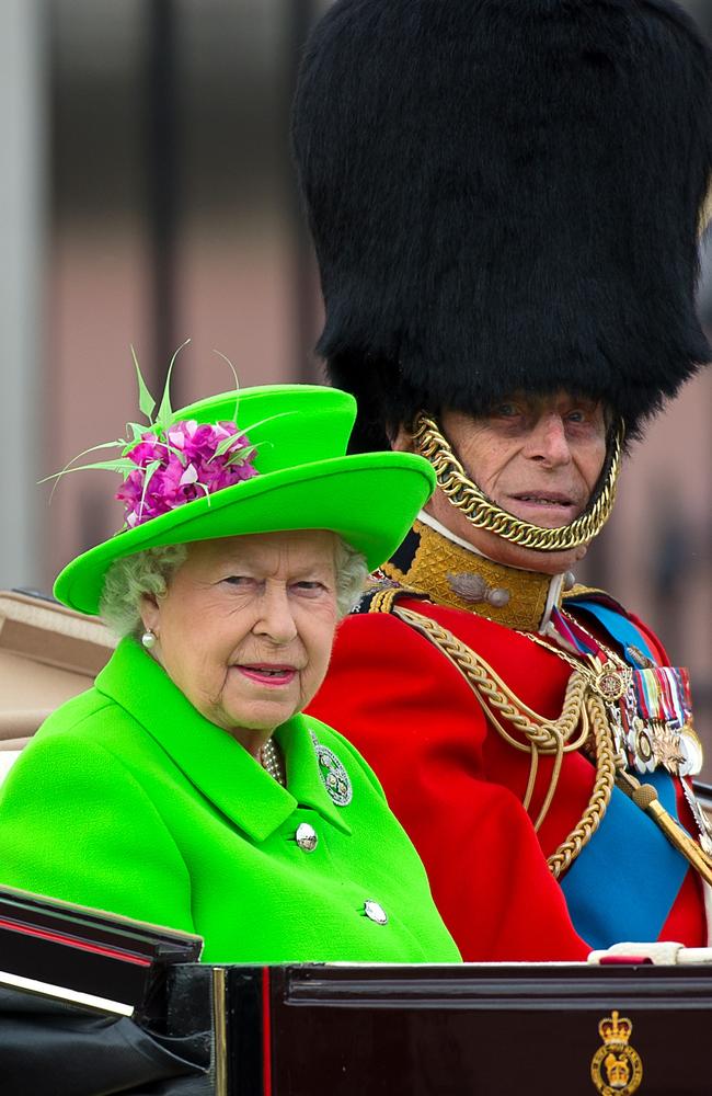 In a carriage during the Trooping the Colour in 2016. Picture: Getty