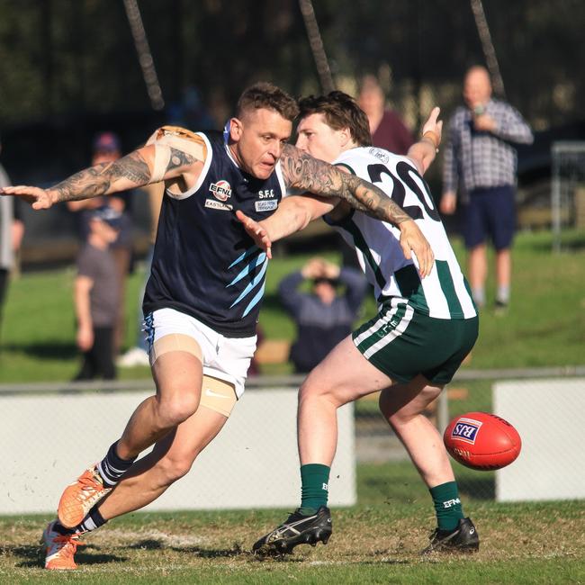 Travers (left) is set to return for Silvan’s first final this weekend. Picture: Davis Harrigan