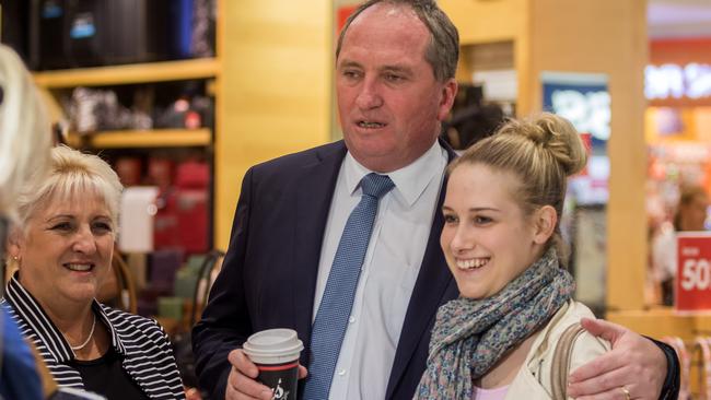 Agriculture Minister Barnaby Joyce on the campaign trail.