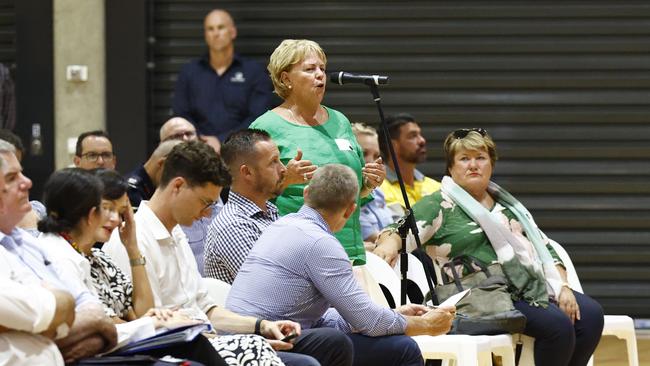Youth justice advocate Perri Conti spoke at a state government community cabinet meeting at Cairns State High School. Picture: Brendan Radke