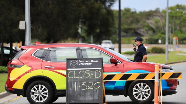 The Southern Cross University Gold Coast campus at Bilinga was in shut down on Wednesday after a visiting staff member was identified with COVID-19. Photo: SCOTT POWICK