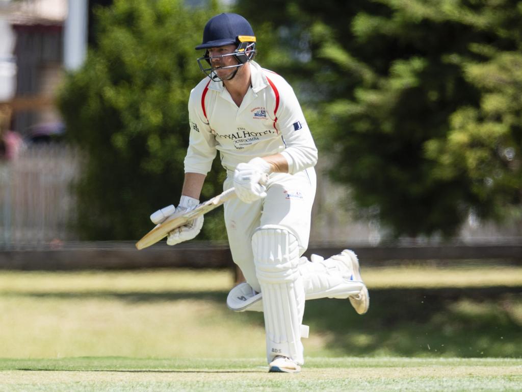 Kurtley Nielsen makes runs for Highfields. Picture: Kevin Farmer