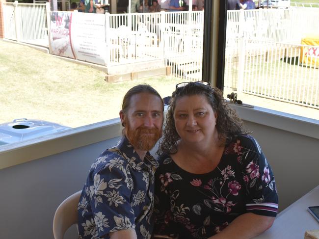 Lee Balfour and Shane Ross from the Gold Coast at Warwick Cup race day at Allman Park Racecourse, Saturday, October 14, 2023 (Photo: Michael Hudson/ Warwick Daily News)