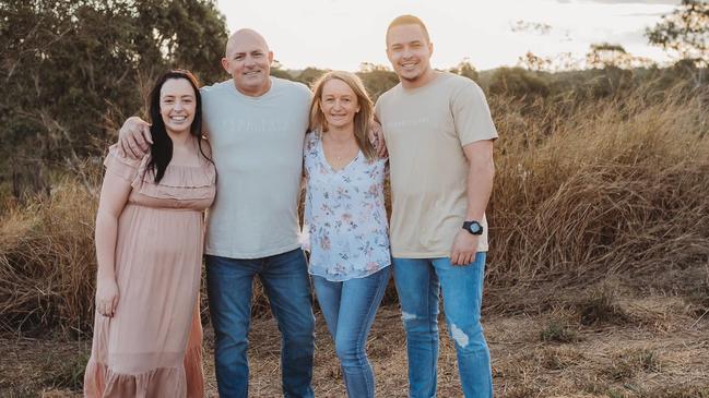 Brittany (his sister), Michael, Rebecca, and Jake Ferrier (before the accident). Picture: Contributed