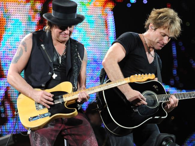 Richie Sambora and Jon Bon Jovi look like they might actually be friends again. Picture: Supplied