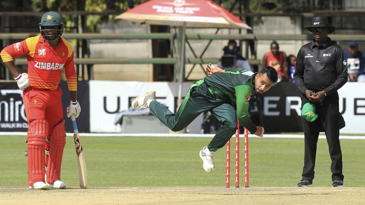 Pakistan bowler Faheem Ashraf took career best figures of 5-22 against Zimbabwe.