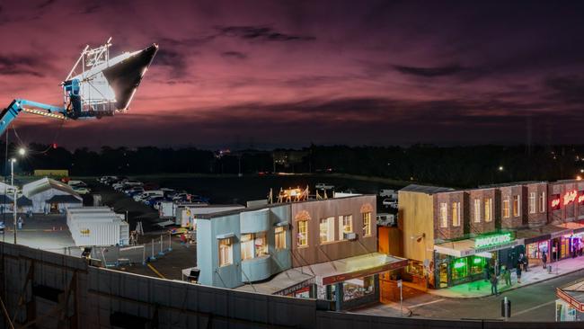 The Kings Cross Strip has been brought to life in an enormous Western Sydney carpark. Picture: Josh McDowell.