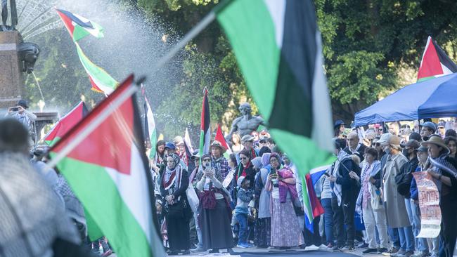 The ALP is worried these sorts of scenes might be repeated outside their state conference this weekend. Picture: Jeremy Piper