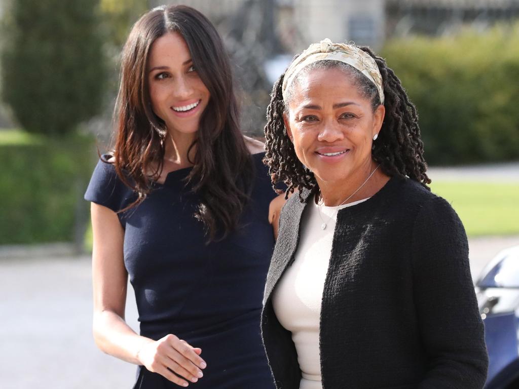 Meghan Markle with her mother Doria Ragland. Picture: AFP