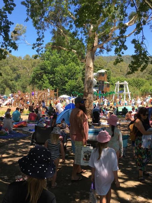 Huge crowds flocked to the park on Sunday.