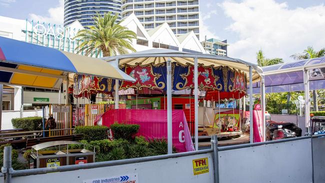 The work site at Broadbeach. Picture: Jerad Williams.