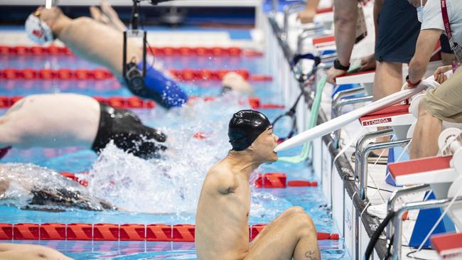 China's Tao Zheng competes in the men's 50m backstroke S5 swimming heat