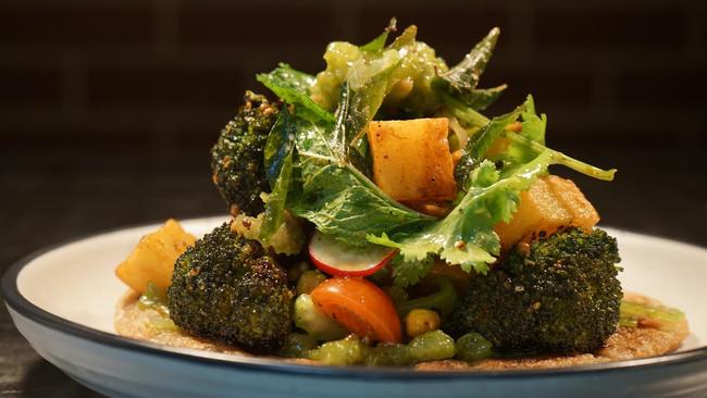 Supplied Editorial Paratha, broccoli and crisp potatoes at New Local Eatery, Hindmarsh