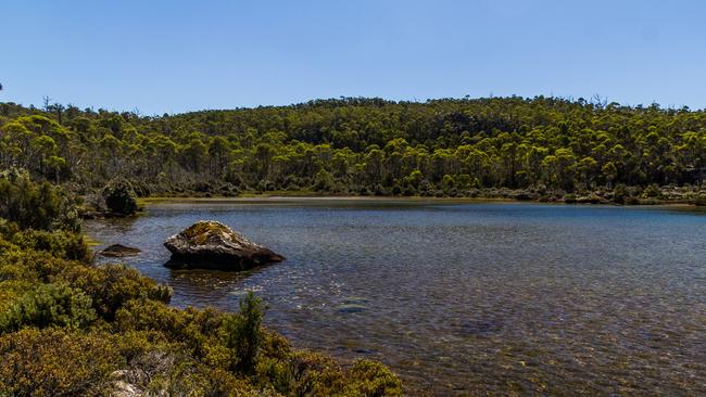 Lake Malbena, looking towards Halls Island. Picture: LYNDSEY EVANS