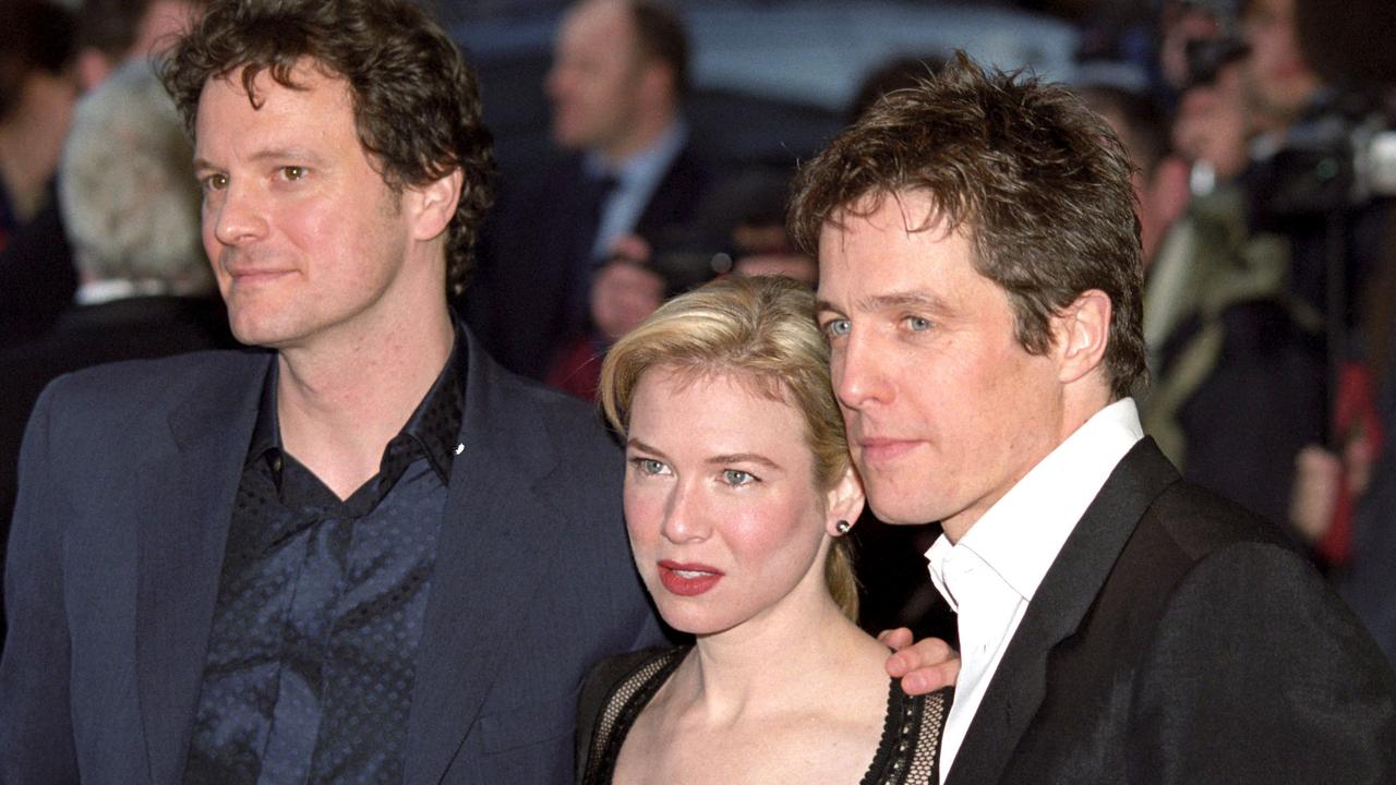 Colin Firth, Renée Zellweger and Hugh Grant on the red carpet for Bridget Jones's Diary. Picture: Ferdaus Shamim / WireImage