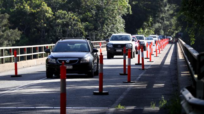 The Barron River bridge on the Kennedy Highway near Kuranda could reopen to two lanes as TMR consider information following repairs and an investigation to be completed in October. Picture: Stewart McLean