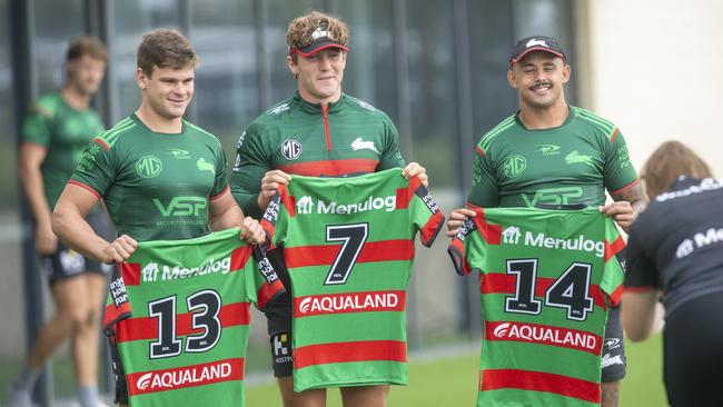 (L-R) Club debutants Lachlan Hubner, Jamie Humphreys, Jayden Sullivan. Picture: Jeremy Piper