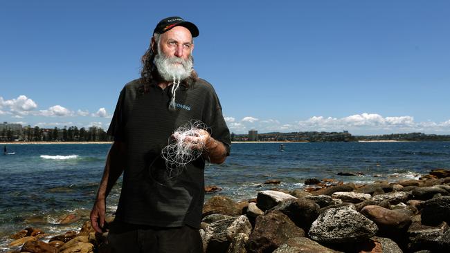 Marine conservationist Dave Thomas is against the SMART drumlines on the northern beaches. Picture: Adam Ward.