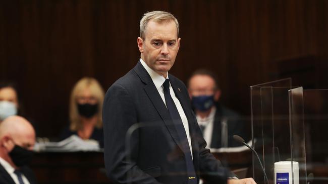 Minister Michael Ferguson. First day of parliament this sitting with a number of members missing due to covid in the house of reps. Picture: Nikki Davis-Jones