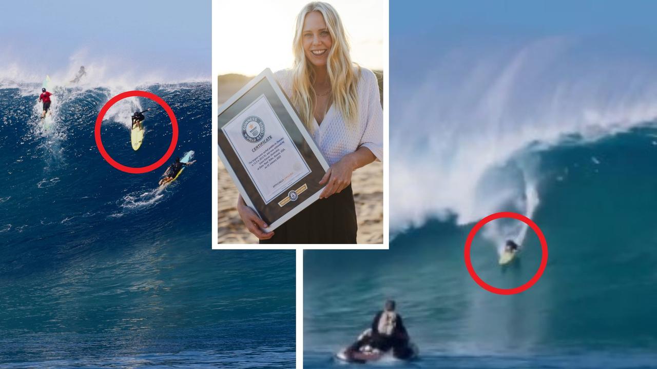 Laura Enever sets Guinness World Record for largest wave surfed paddle-in