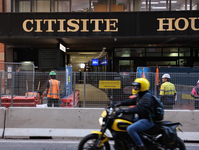 Businesses have been impacted by the construction of a new cycle path in Castlreagh St. Picture: Rohan Kelly