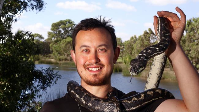 Fearless snake hunter Mark Pelley is keeping people and pets safe by going where others don't dare. Picture: Stuart Milligan