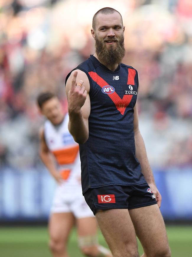 And he managed to hit the scoreboard for the Dees. Picture: AAP