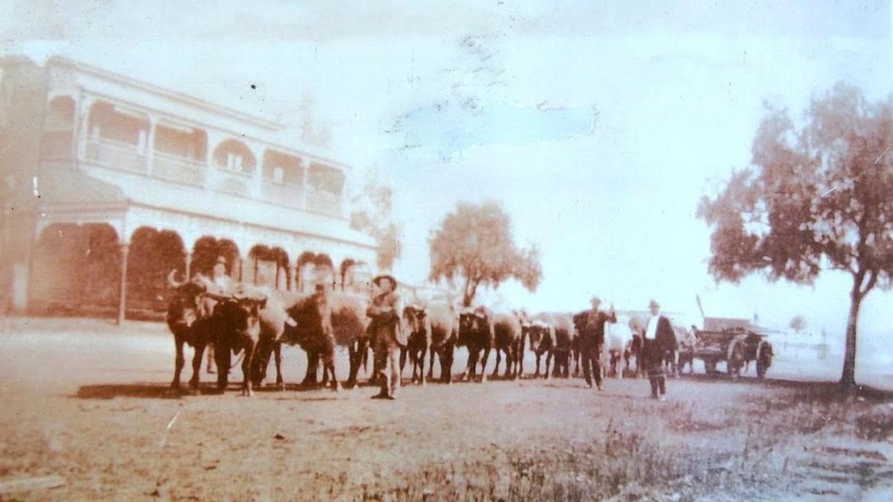 The historical Nanango building known as Nobby's Corner on the corner of Drayton and Henry street in the early 1900s.