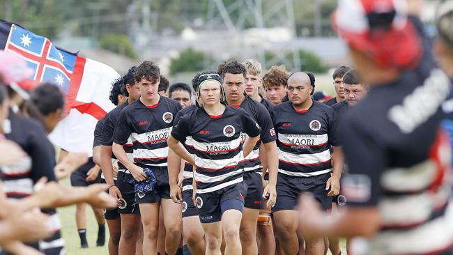 NSW Maori are cheered on as they enter the field.