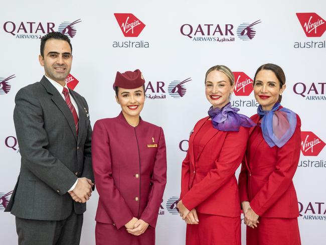 QATAR AIRWAYS AND VIRGIN AUSTRALIA CELEBRATE NEW STRATEGIC PARTNERSHIP AT BRISBANE AIRPORT LAUNCH EVENTPhoto - suppliedEscape 18 Sept 2022doc holiday