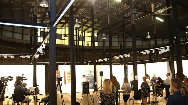 The Cairns Indigenous Art Fair was launched at the Tanks Art Centre on Friday. Picture: PETER CARRUTHERS