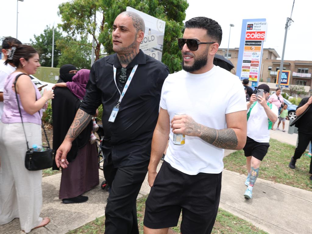 Australian entrepreneur Adrian Portelli gave away $150,000 worth of free groceries to western Sydney residents on Tuesday. Picture: Rohan Kelly.