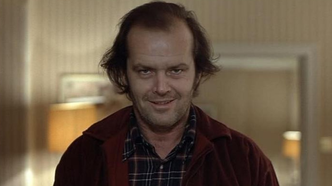 Actor Jack Nicholson in scene from Stanley Kubrick’s The Shining.