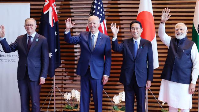 Anthony Albanese, Joe Biden, Fumio Kishida and Narendra Modi pose for photo before QUAD leaders meeting in Tokyo on May 24, 2022.